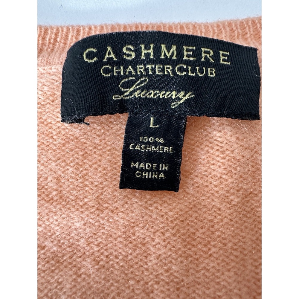 Charter Club Cashmere Sweater Top Women's Large Luxury Soft Warm Comfy Classic - Picture 3 of 9